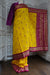 Yellow & Fuchsia Pink Vintage Silk Sari - Preloved - Indian Suit Company