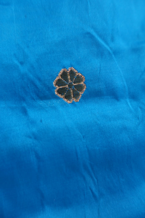 Blue Stripe Silk Blend Sari - New - Indian Suit Company