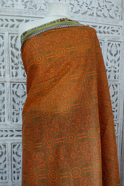 Rusty Orange Vintage Sari - New - Indian Suit Company