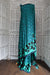 Dark Green Spotty Crepe Sari + 32 Bust Blouse - Preloved - Indian Suit Company
