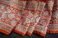 Orange Vintage Zardosi Heavy Brocade Sari - Preloved - Indian Suit Company