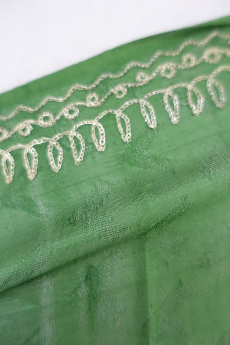 Green & Maroon Vintage Tilla Sari - Preloved