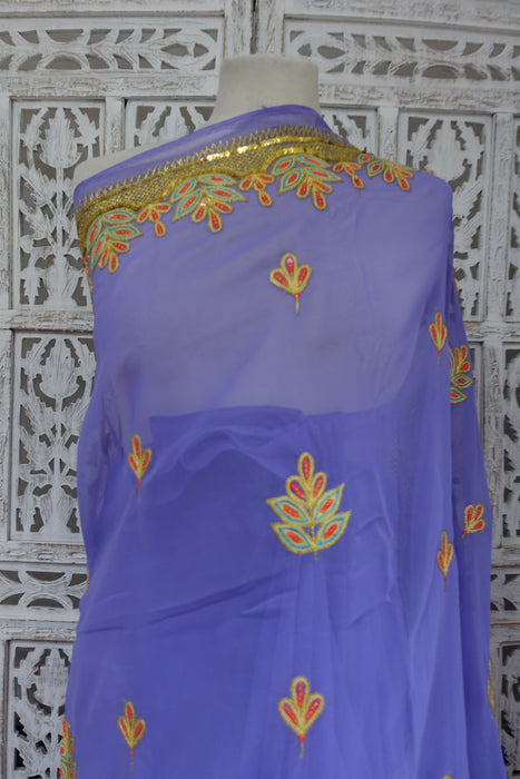 Lilac Vintage Chiffon Sari - New