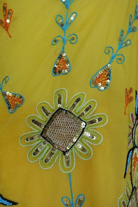 Yellow Vintage Embellished Sari - New
