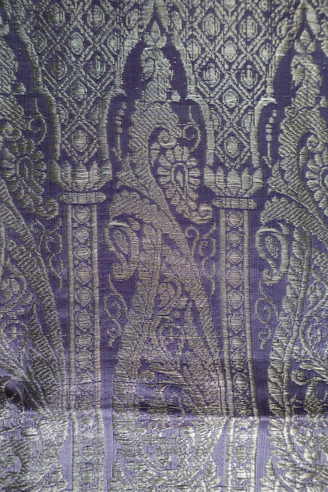 Lilac And Purple Banarsi Brocade Sari - Preloved