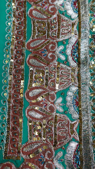 Jade Vintage Sequinned Sari - New