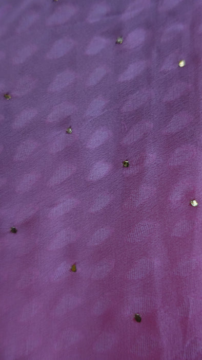 Pink Silk Chiffon Ombre Sari With Mukesh Work - New