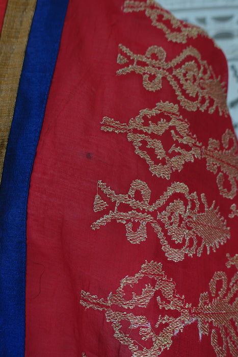 Red Cotton Voile Scarf - Preloved - Indian Suit Company