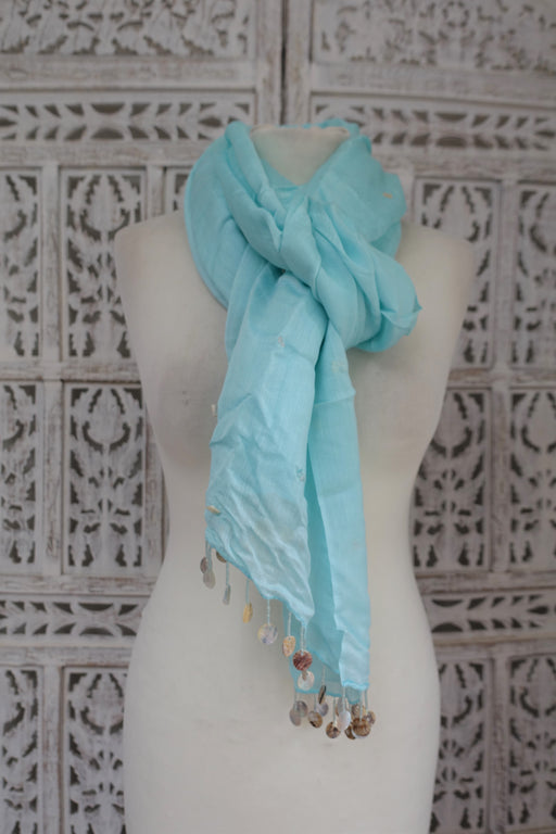 Soft Blue Silk Blend Scarf - New - Indian Suit Company