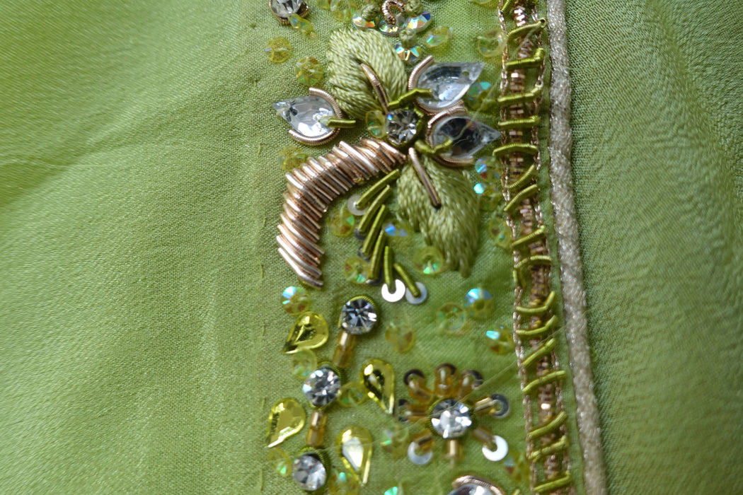 Bright Green Silk Chiffon Dupatta - New