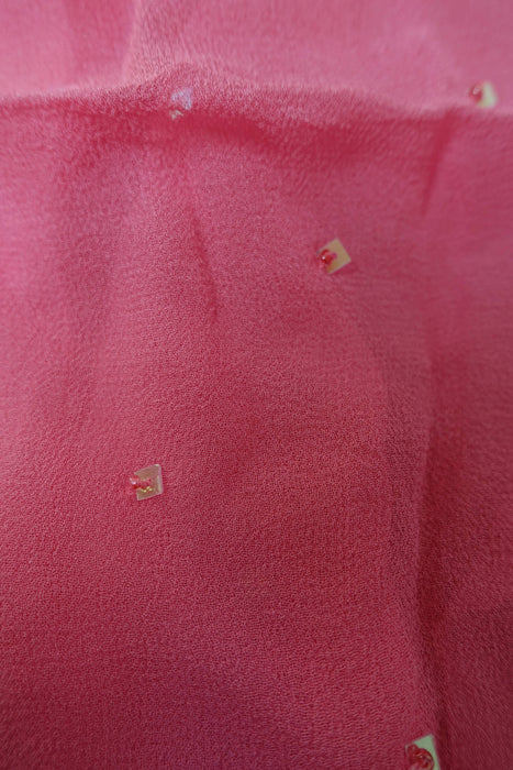 Soft Pink Silk Chiffon Sequinned Scarf - New