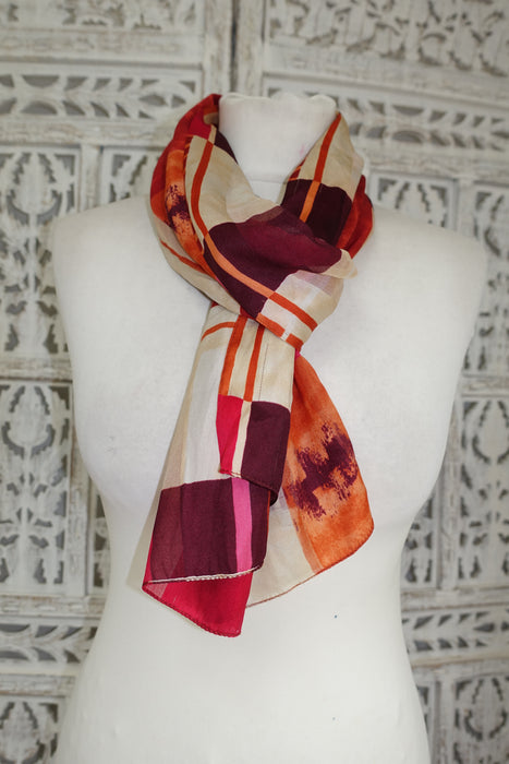 Printed Silk Scarf - New - Indian Suit Company