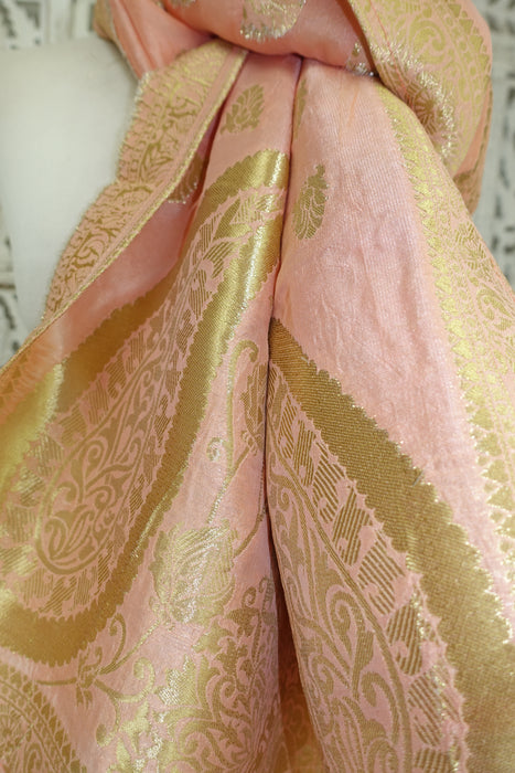 Peach & Gold Dupatta - New - Indian Suit Company