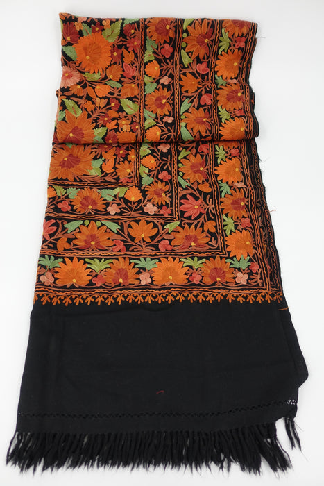 Winter Kashmiri Embroidered Autumnal Shawl - Preloved READY - Indian Suit Company