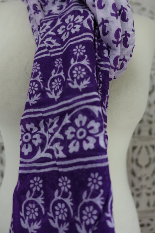 Lilac Cotton Dupatta - New Ready - Indian Suit Company