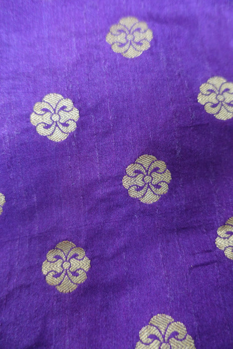 Purple And Pink Flower Cotton Silk Dupatta - Preloved