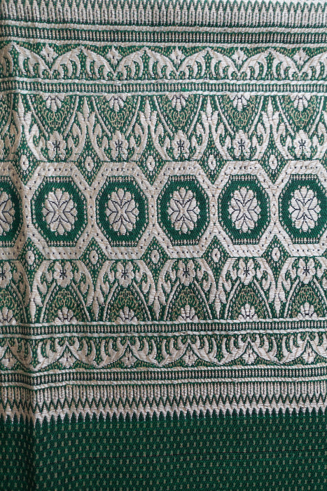 Green Wool Mix Vintage Winter Shawl - Preloved