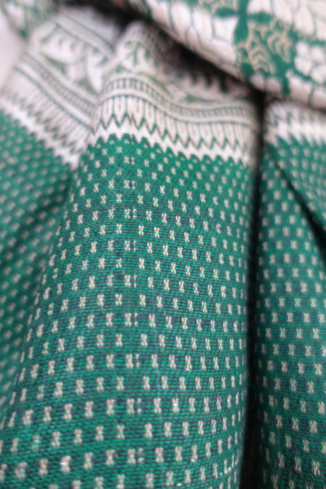 Green Wool Mix Vintage Winter Shawl - Preloved