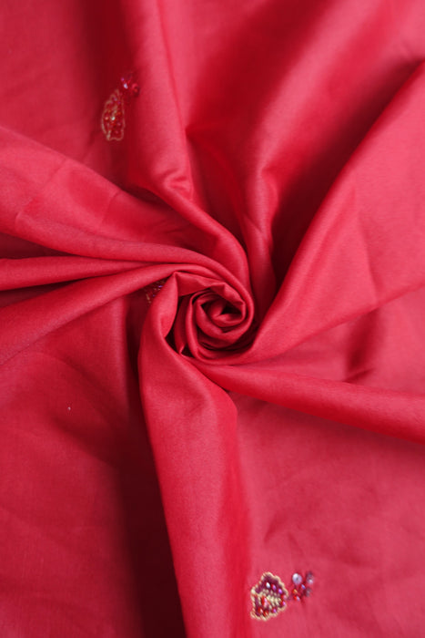 Red Embellished Silk Blend - New