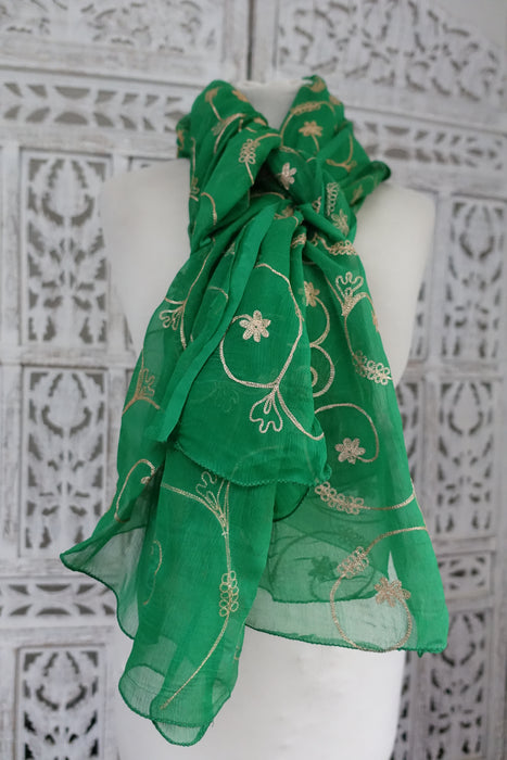 Emerald Green Vintage Tilla Dupatta - New