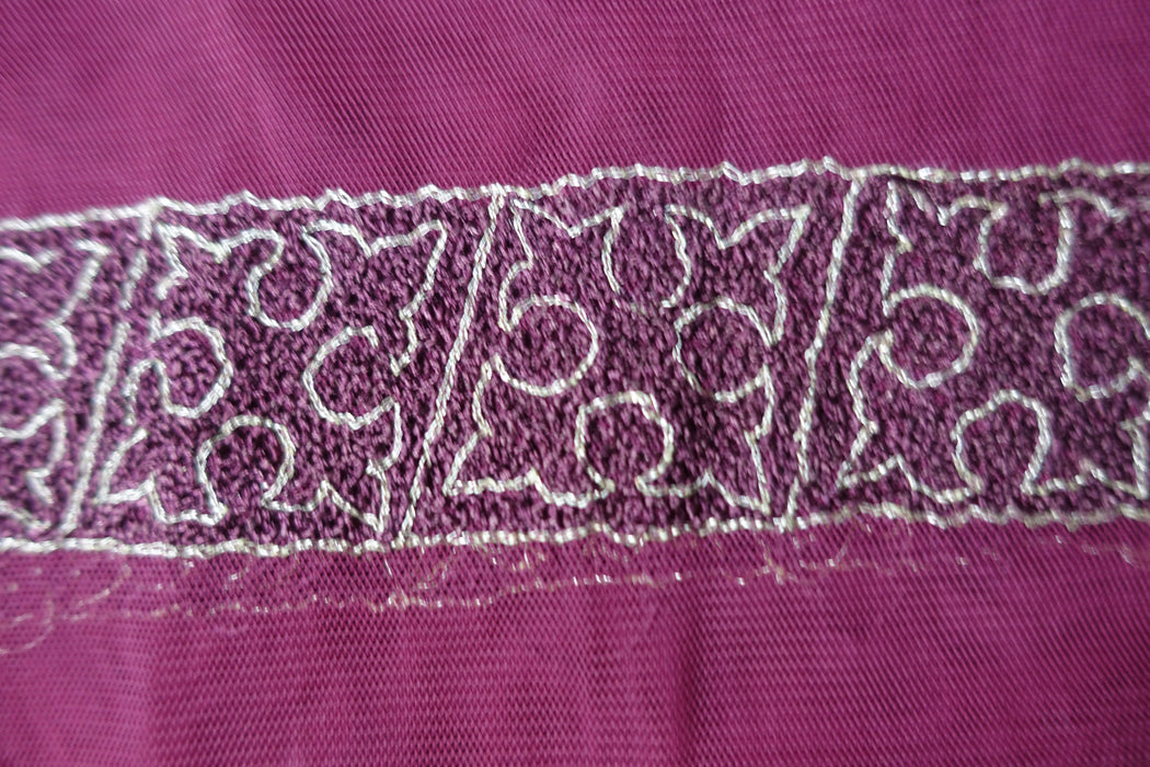 Maroon Net Embroidered Dupatta - New