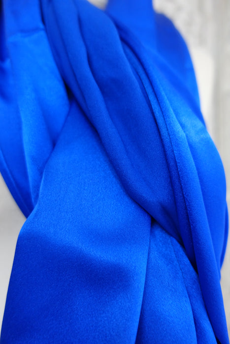 Royal Blue Sateen Silk Dupatta - New