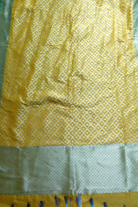 Ochre And Green Woven Shawl - New