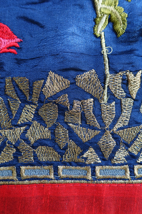 Blue Silk Blend Embroidered Dupatta - Preloved