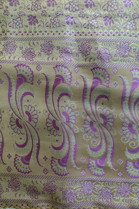 Gold And Purple Woven Shawl - New