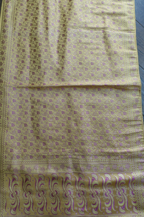 Gold And Purple Woven Shawl - New