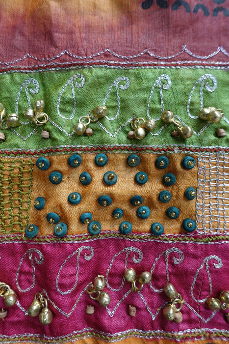 Vintage Tissue Silk Dupatta With Bells - Preloved
