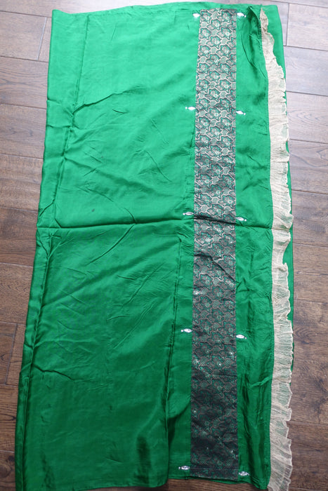 Vintage Green Silk Dupatta - Preloved