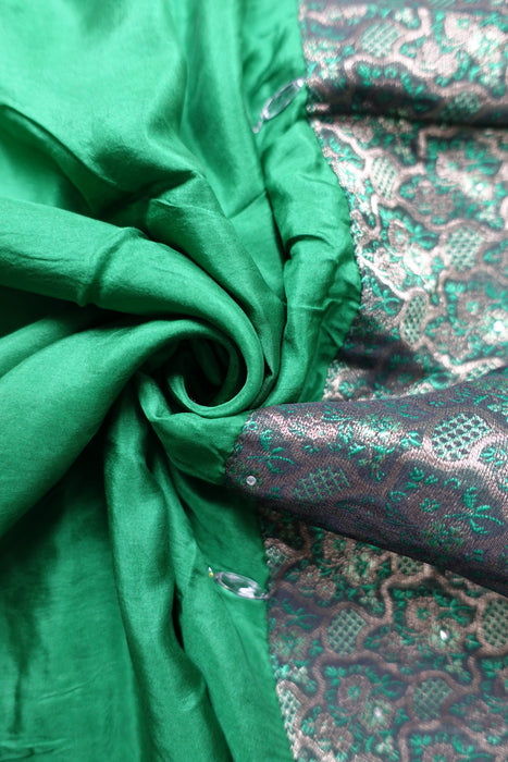 Vintage Green Silk Dupatta - Preloved
