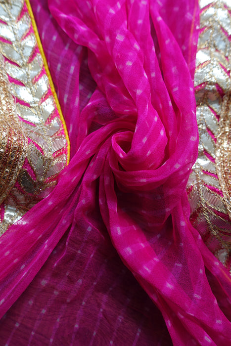 Pink Bandhani Print Dupatta - Preloved