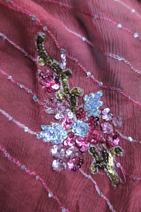 Corally Pink Sequinned Vintage Dupatta