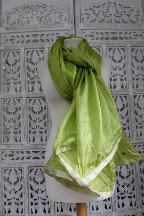 Green Soft Pure Silk Dupatta - New