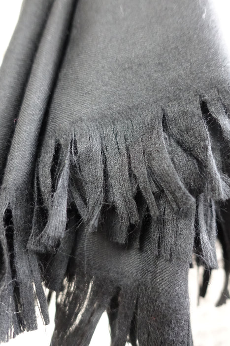 Black Wool Large Shawl - New