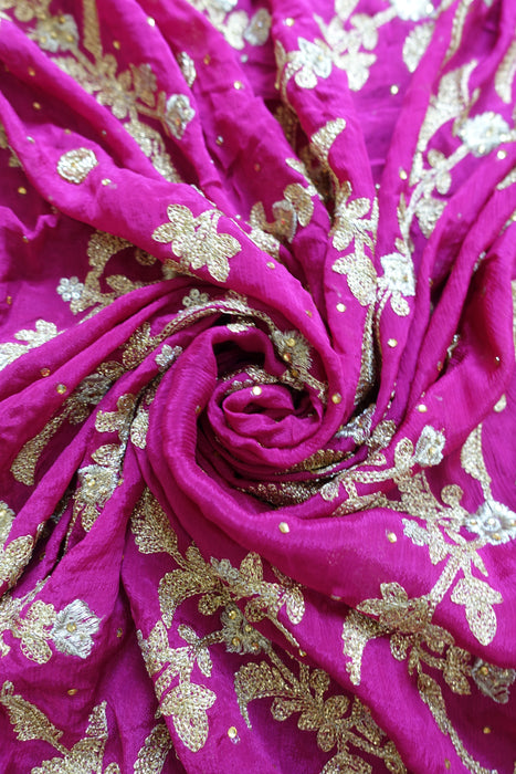 Vivid Purple Heavy Embellished Dupatta - New