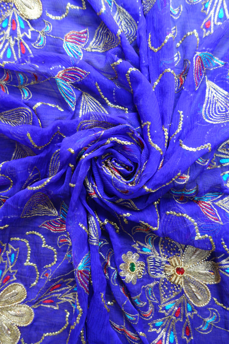 Purple Vintage Embellished Dupatta - New