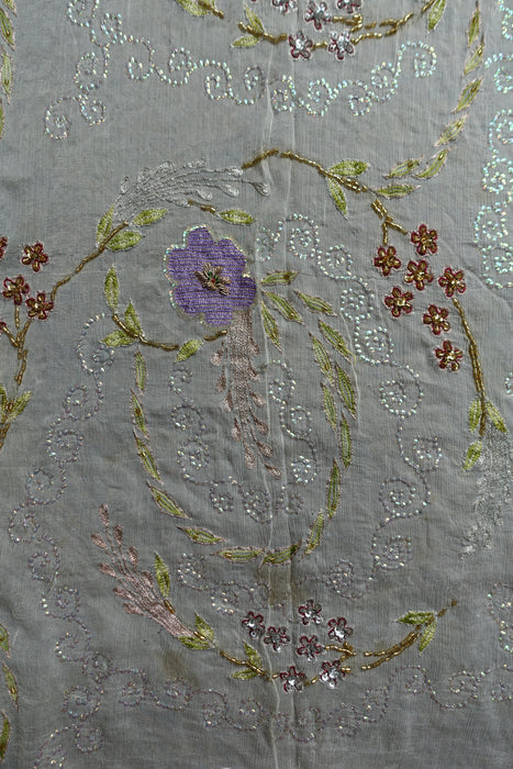 Off Cream Vintage Floral Embroidered - Preloved