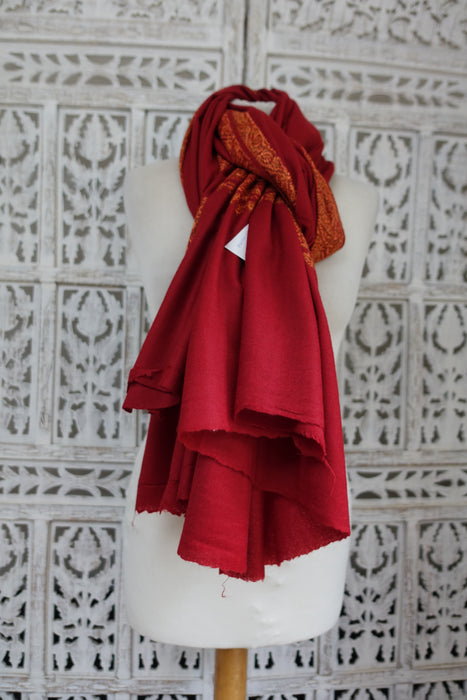 Off Red Really Soft Pure Wool Shawl - New