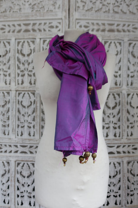 Purple Vintage Pure Silk Dupatta - New