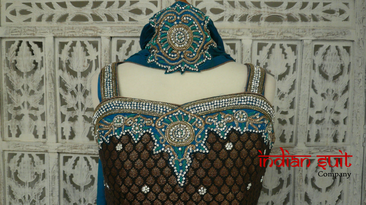 Black Banarsi Brocade & Silk Salwar Kameez UK 10 / EU 36 - Preloved - Indian Suit Company