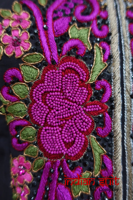 Grey & Purple Chiffon Salwar Kameez UK 10 / EU 36 - Preloved - Indian Suit Company