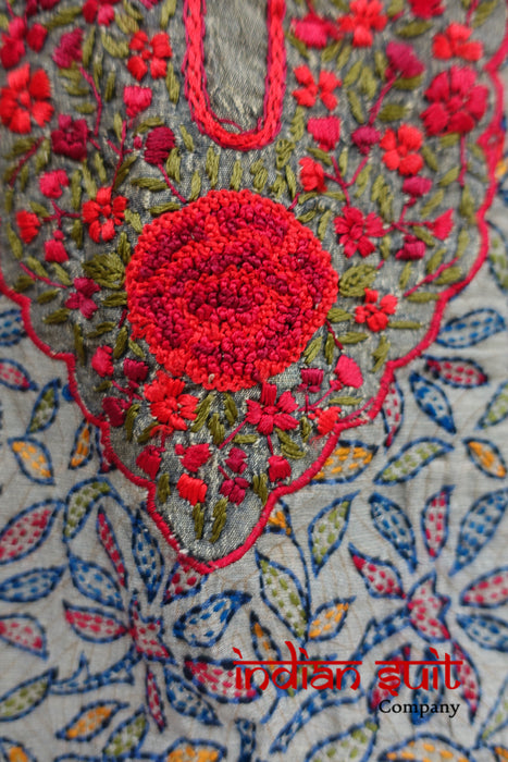 Taupe Embroidered Salwar Kameez Preloved - - UK 14 / EU 40 - Preloved - Indian Suit Company