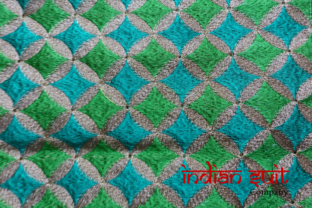Green Cotton Silk Salwar Kameez UK 8 / EU 34 - Preloved - Indian Suit Company