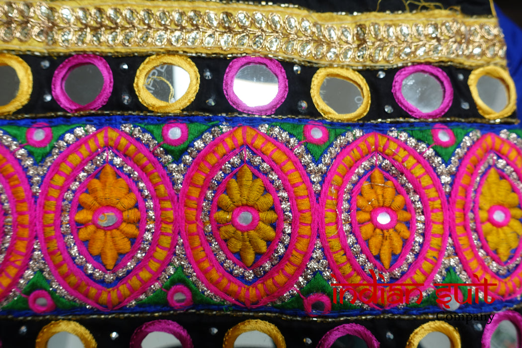 Black & Pink Mirror Salwar Kameez UK 8 / EU 34 - Preloved - Indian Suit Company