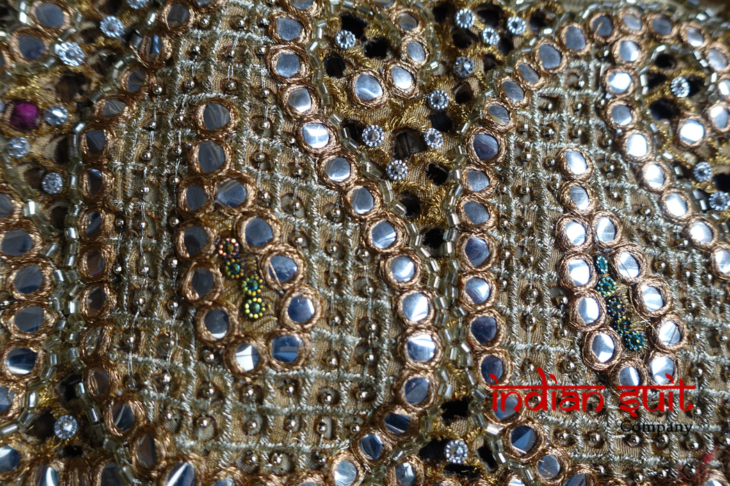Gold Silk Salwar Kameez UK 14 / EU 40 - Preloved - Indian Suit Company