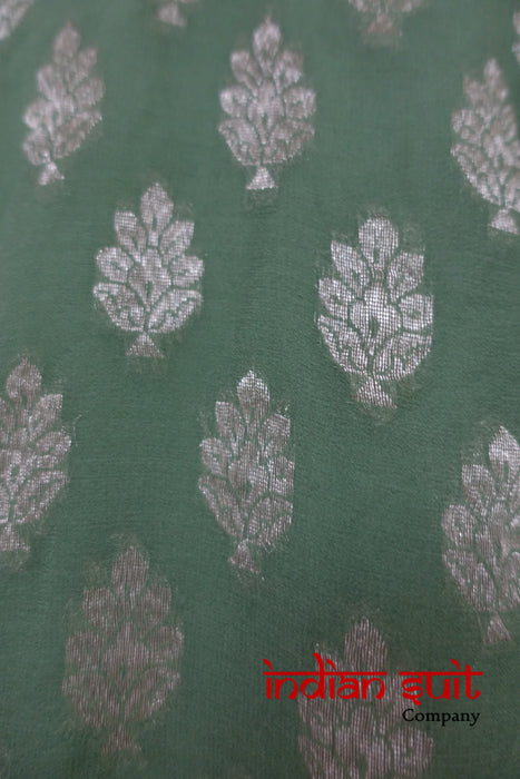 Green Banarsi Salwar Kameez UK 8 / EU 34 - Preloved - Indian Suit Company
