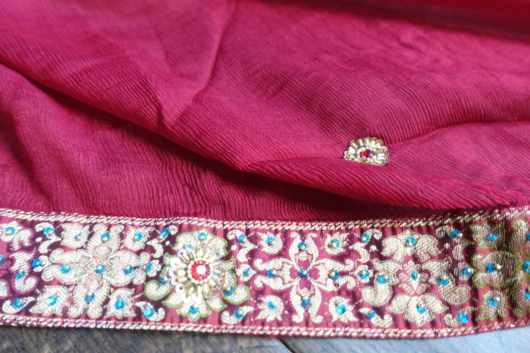 Maroon Silk Salwar Kameez UK 10 / EU 36 - Preloved - Indian Suit Company
